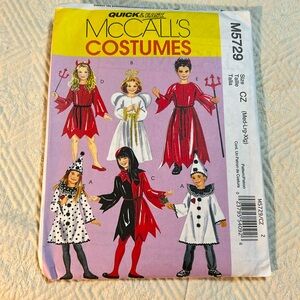 McCalls Sewing Pattern M5729 Costumes Quick & Easy Uncut Halloween Play 2008